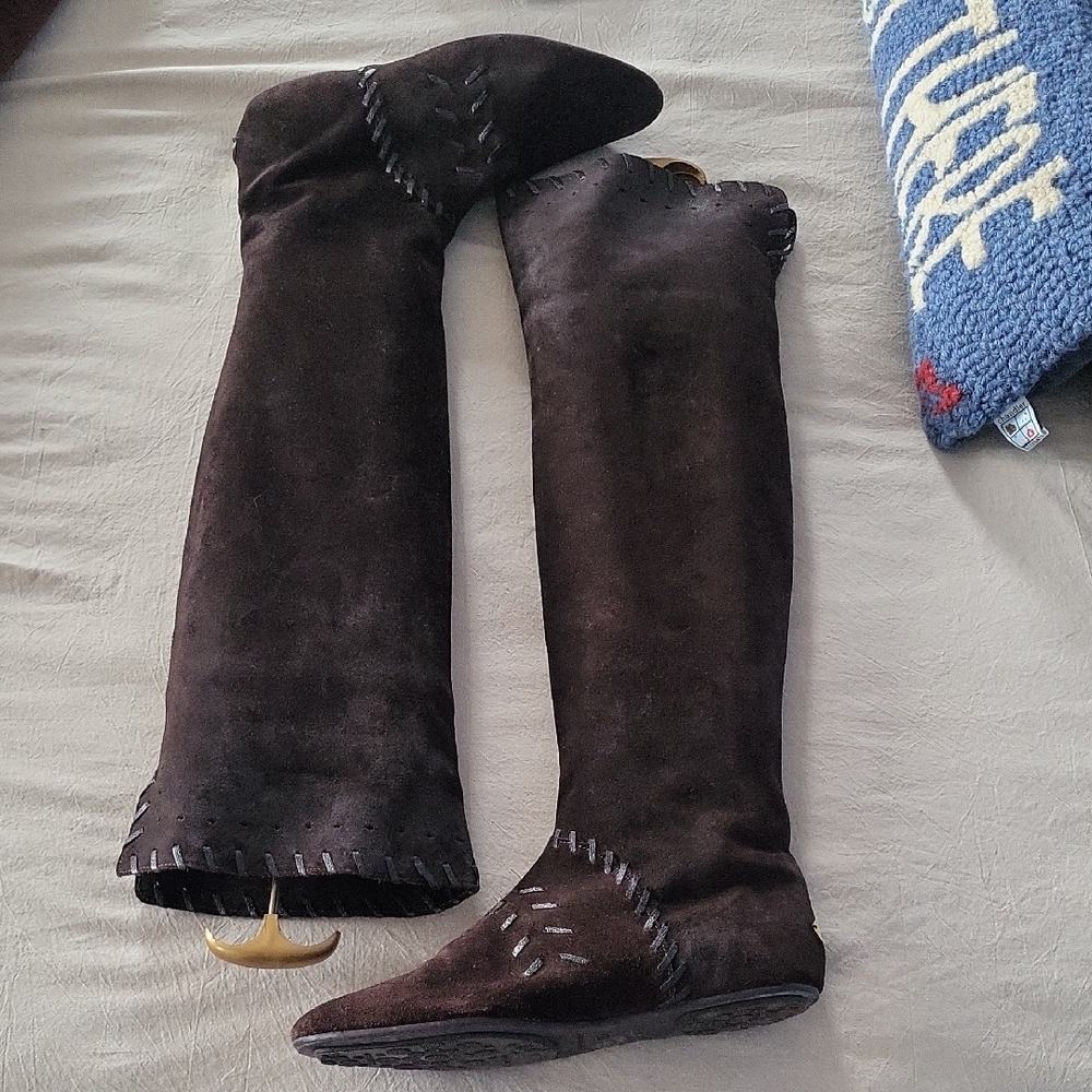 Jimmy Choo Dark Brown Suede Over-the-Knee Boots